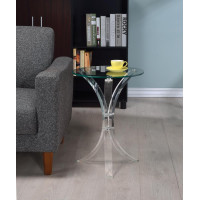 Coaster Furniture 900490 Round Accent Table Clear